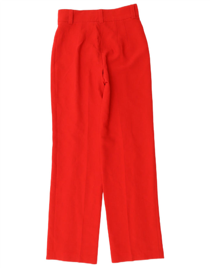 ZARA Womens Straight Casual Trousers XS W25 L32 Red Polyester