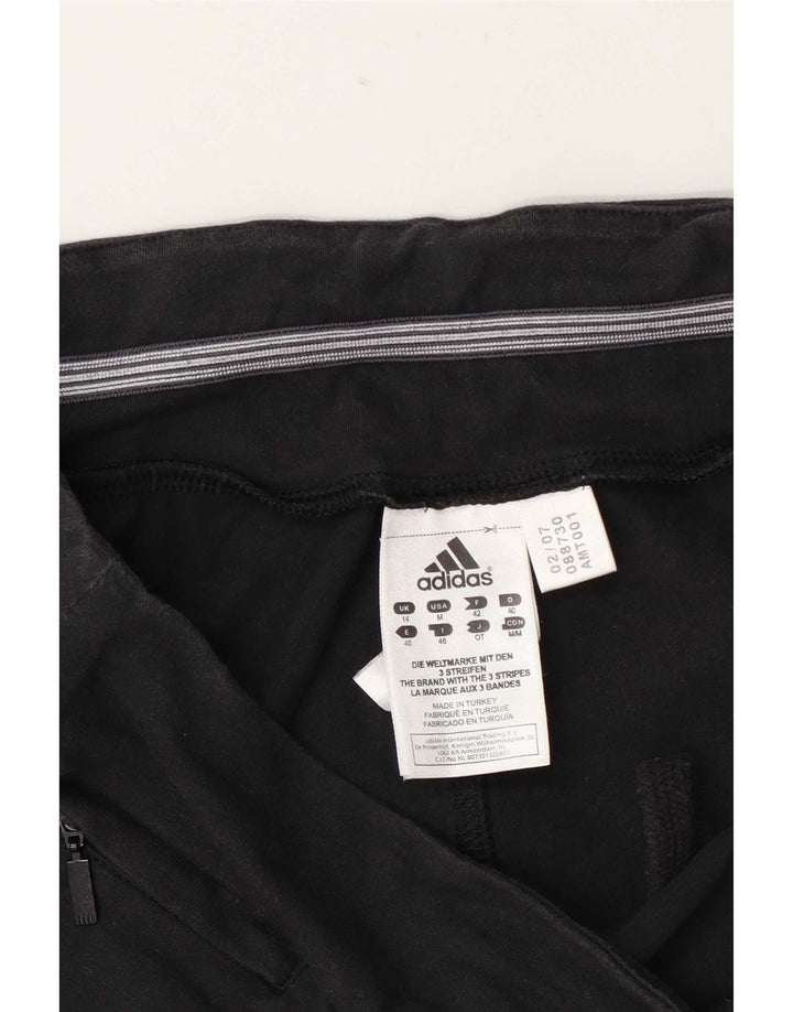 Adidas Womens Sport Shorts UK 14 Medium Black Cotton