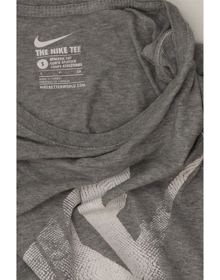 Nike Mens Athletic Cut Graphic T-Shirt Top Small Grey Flecked