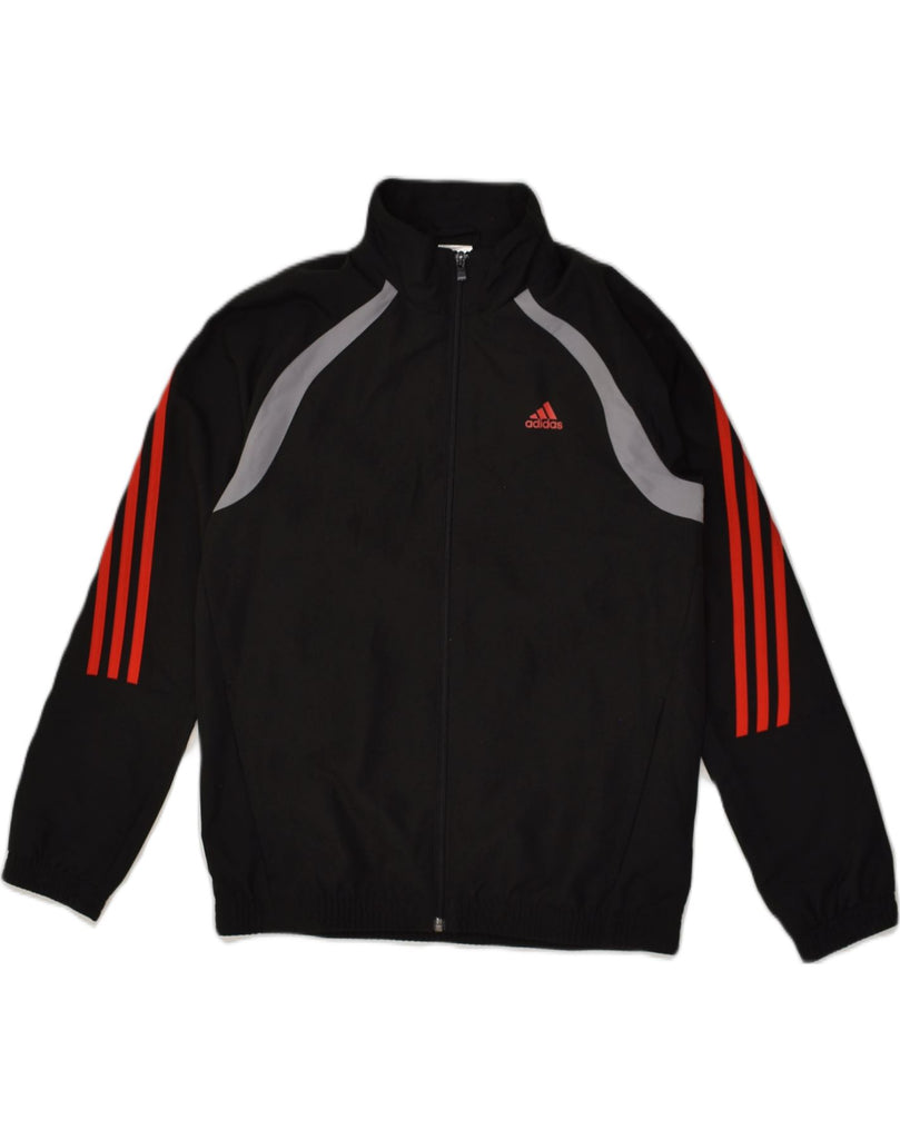 ADIDAS Boys Graphic Tracksuit Top Jacket 11-12 Years Black Colourblock | Vintage Adidas | Thrift | Second-Hand Adidas | Used Clothing | Messina Hembry 