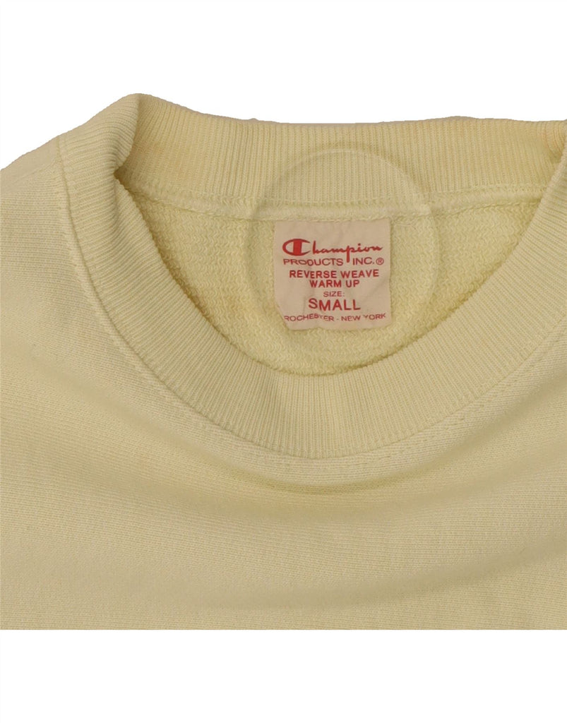 CHAMPION Womens Reverse Weave Sweatshirt Jumper UK 10 Small Yellow Cotton Vintage Champion and Second-Hand Champion from Messina Hembry 