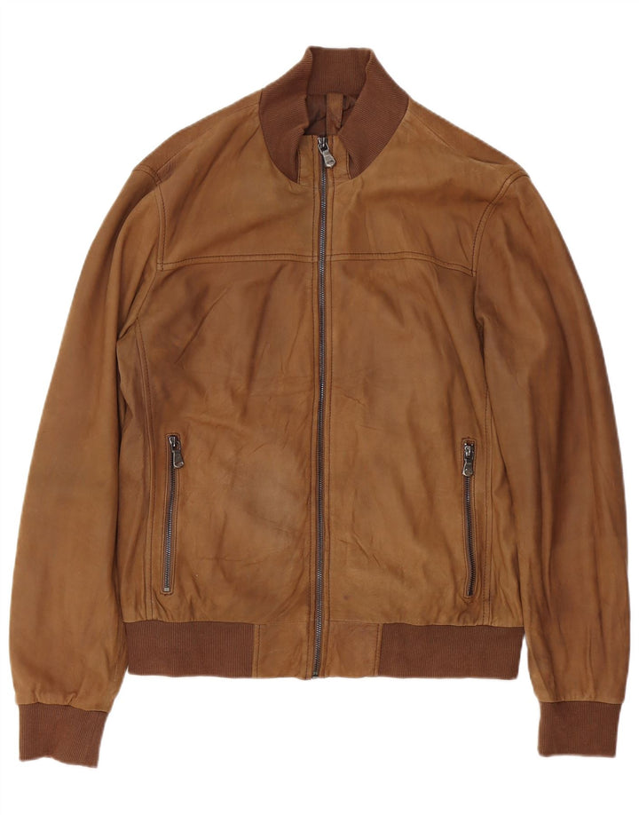 Conbipel Mens Leather Jacket IT 52 Large Brown Leather
