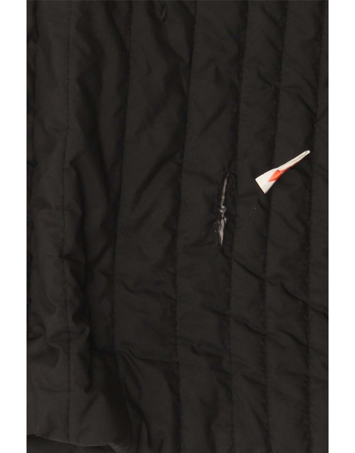 Vintage Womens Padded Coat UK 10 Small Black Polyester
