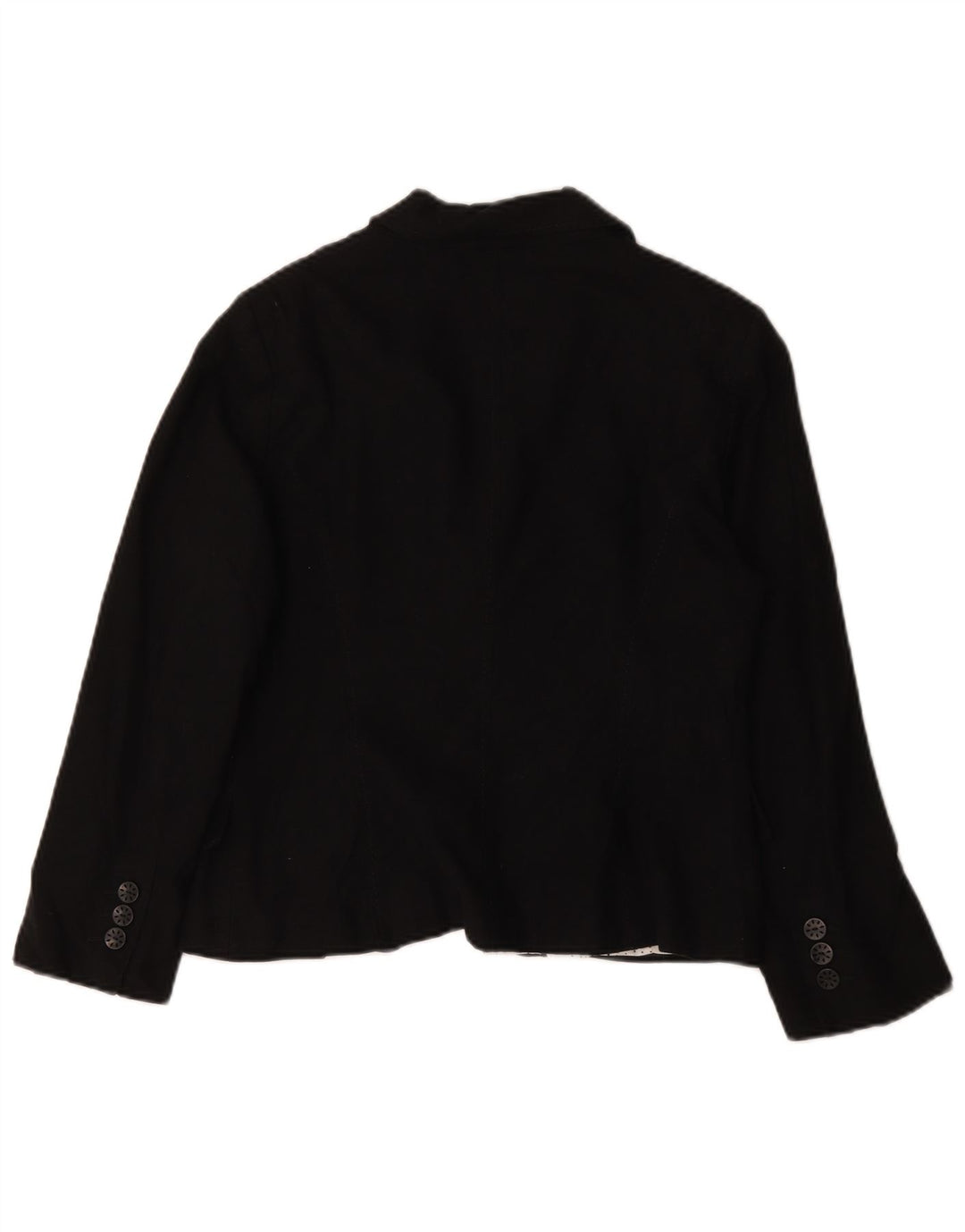 Marks & Spencer Womens 5 Button Blazer Jacket UK 14 Large Black Linen