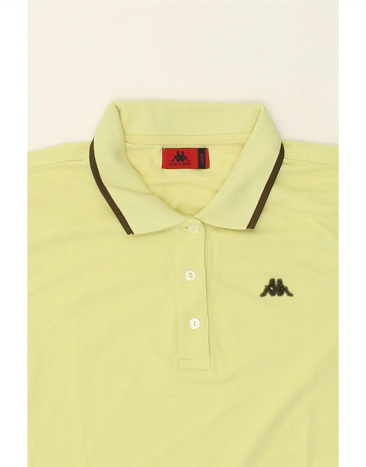 KAPPA Womens Polo Shirt UK 14 Large Yellow Cotton | Vintage Kappa | Thrift | Second-Hand Kappa | Used Clothing | Messina Hembry 