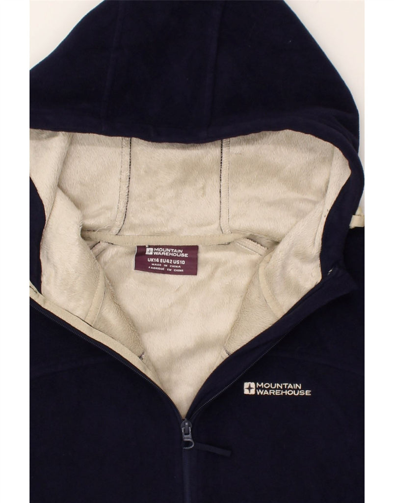 MOUNTAIN WAREHOUSE Womens Hooded Fleece Jacket UK 14 Large Navy Blue | Vintage Mountain Warehouse | Thrift | Second-Hand Mountain Warehouse | Used Clothing | Messina Hembry 