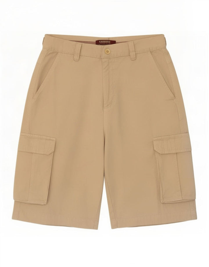 Carrera Mens Cargo Shorts IT 46 Small W28 Beige Cotton