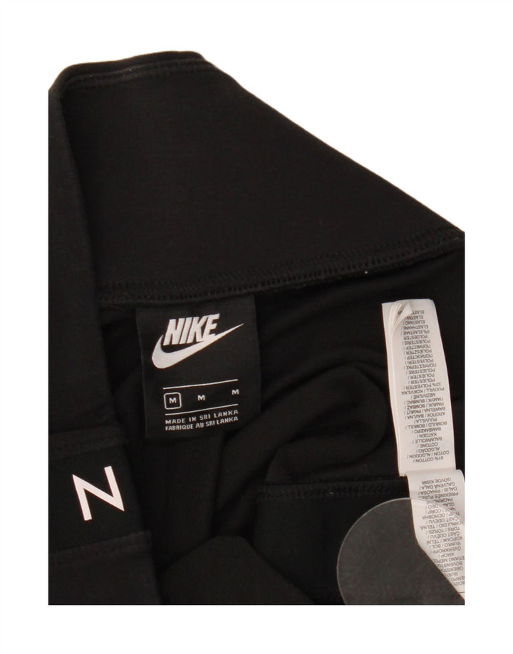Nike Womens Graphic Crop Leggings UK 14 Medium Black Cotton