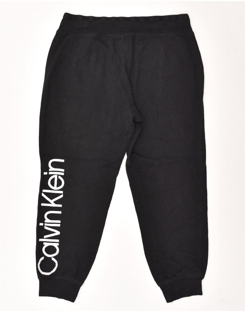 CALVIN KLEIN Womens Tracksuit Trousers Joggers UK 12 Medium Black Cotton | Vintage Calvin Klein | Thrift | Second-Hand Calvin Klein | Used Clothing | Messina Hembry 