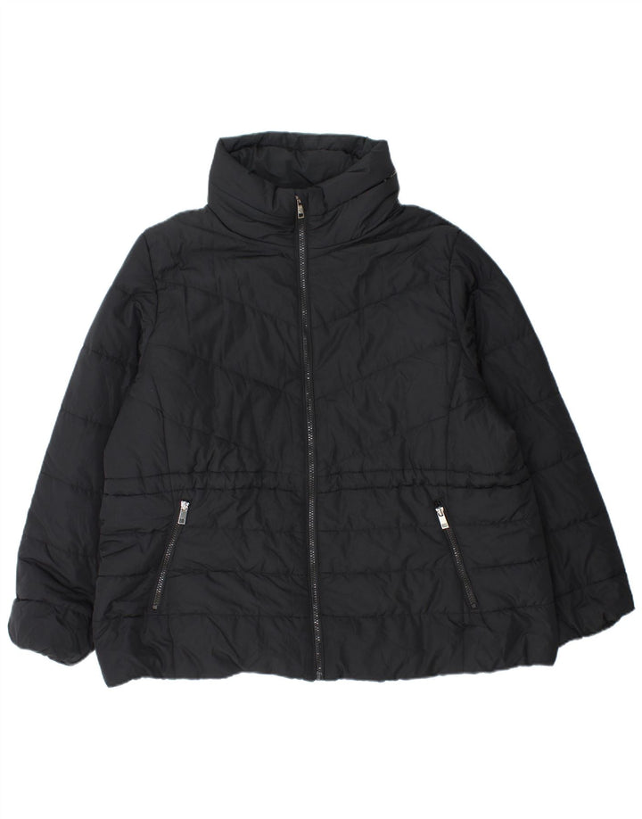 Marks & Spencer Womens Hooded Padded Jacket UK 22 3XL Black Polyester