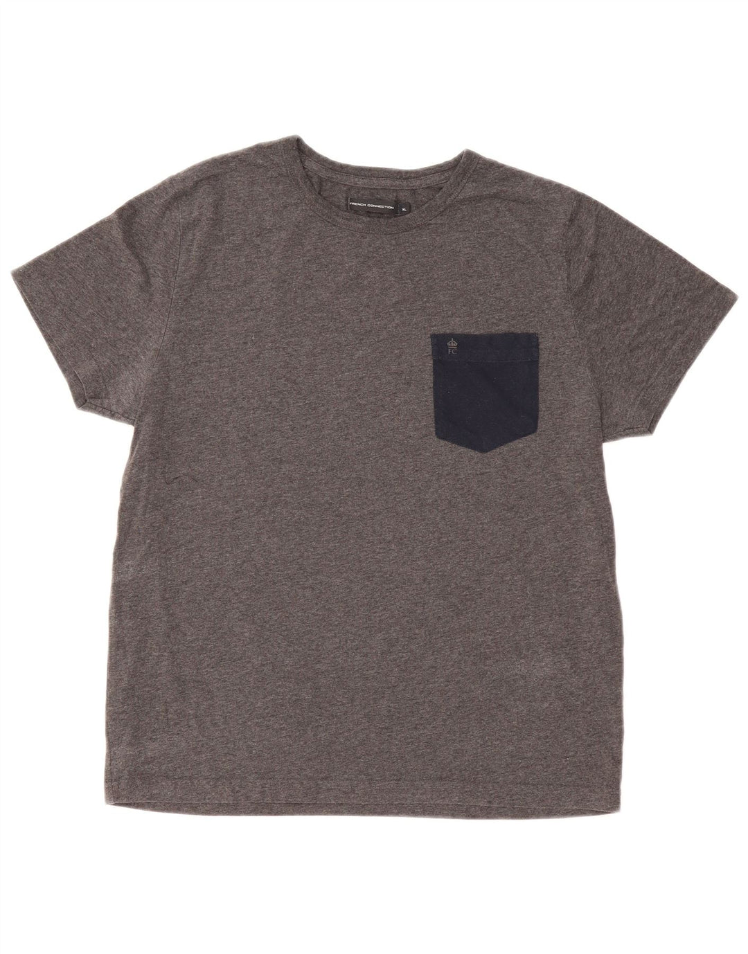 French Connection Mens T-Shirt Top XL Grey Flecked Polyester