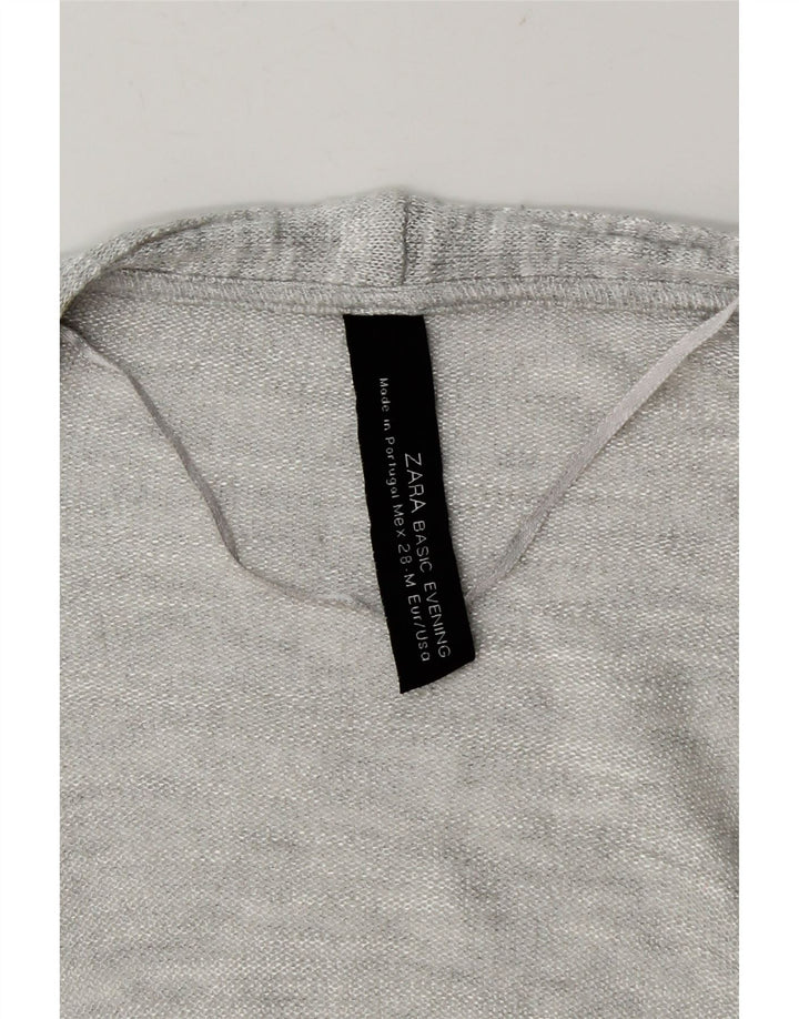 Zara Womens Open Cardigan Sweater UK 12 Medium Grey