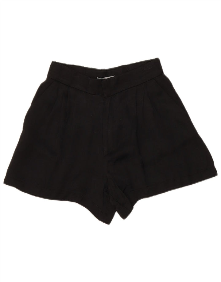 ZARA Womens Pegged Chino Shorts XS W24  Black Modal