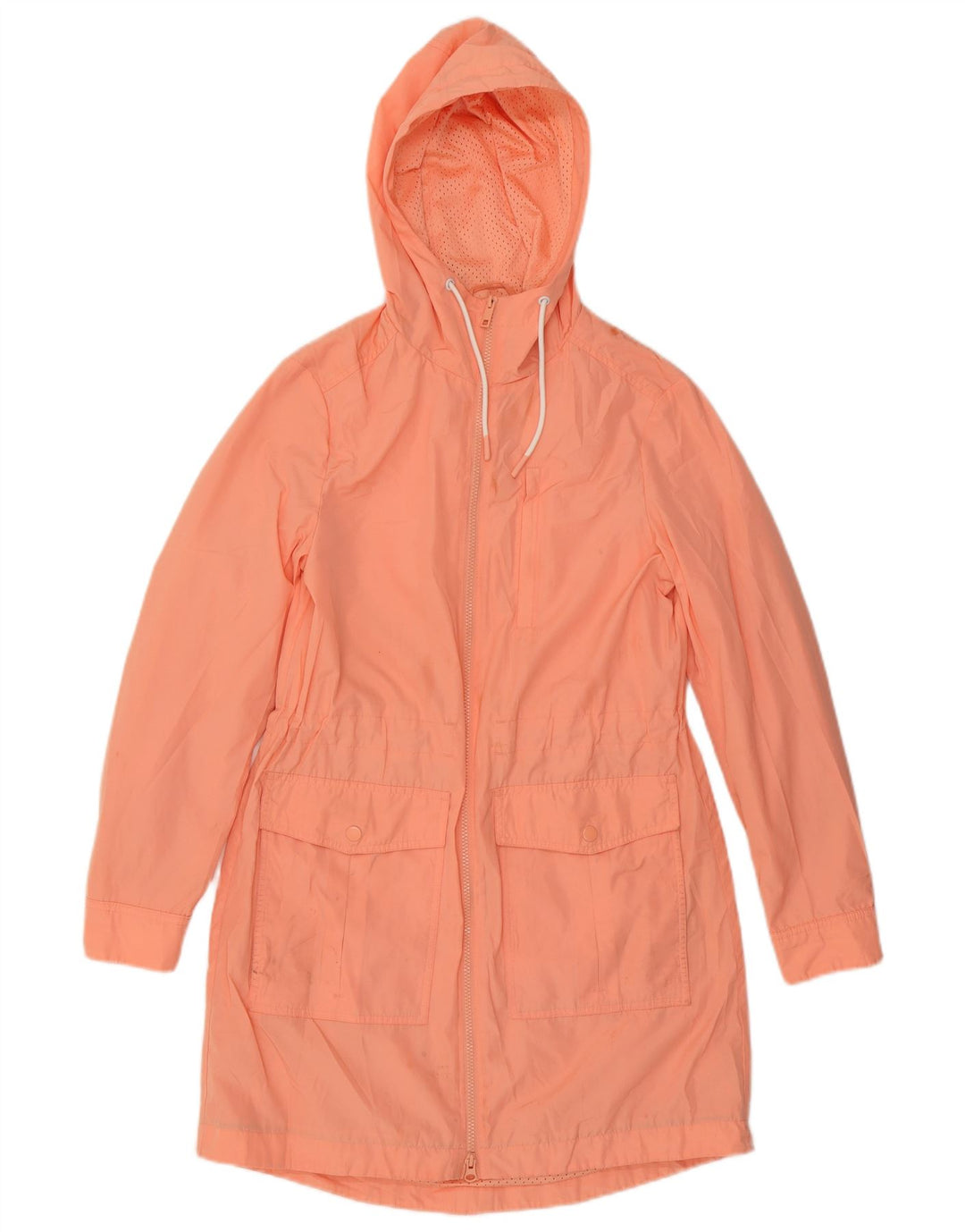 Marks & Spencer Womens Hooded Raincoat UK 8 Small  Orange Polyester