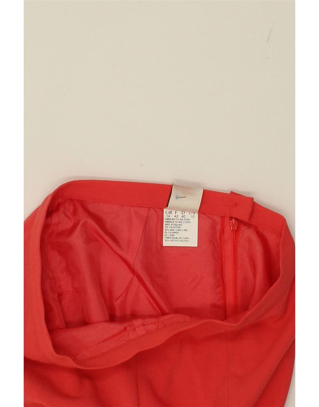 VINTAGE Womens A-Line Skirt UK 14 Large W32  Red Polyester Vintage Vintage and Second-Hand Vintage from Messina Hembry 
