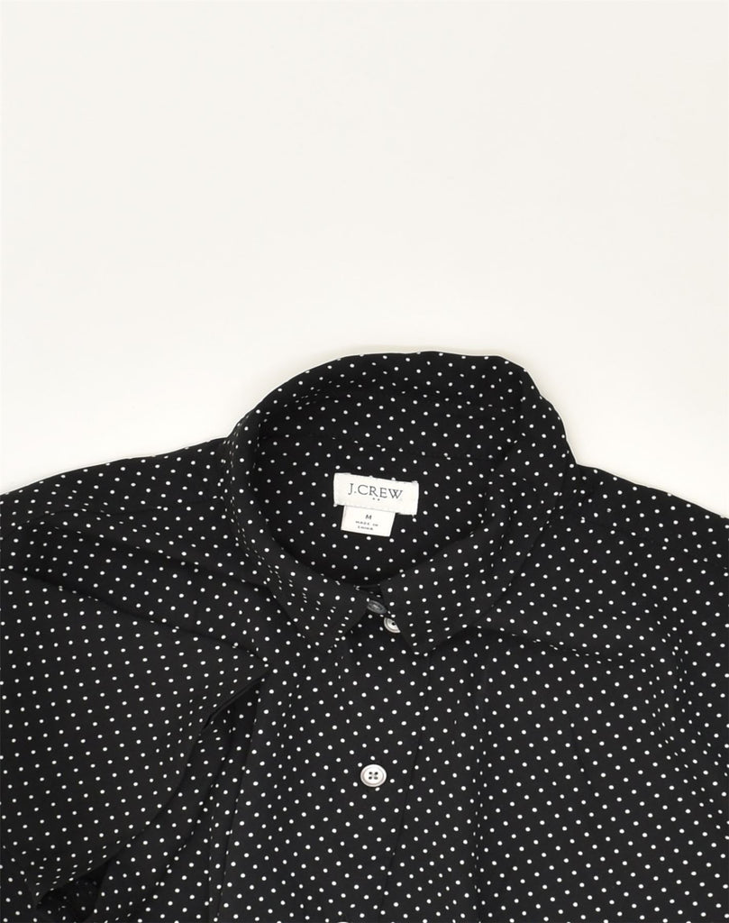 J. CREW Womens Loose Fit Short Sleeve Shirt UK 12 Medium Black Spotted | Vintage J. Crew | Thrift | Second-Hand J. Crew | Used Clothing | Messina Hembry 