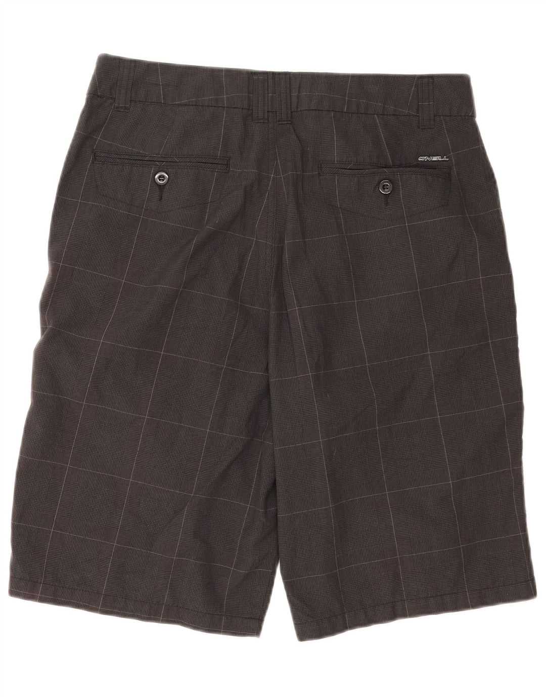 O'Neill Mens Chino Shorts W33 Medium Grey Check Polyester