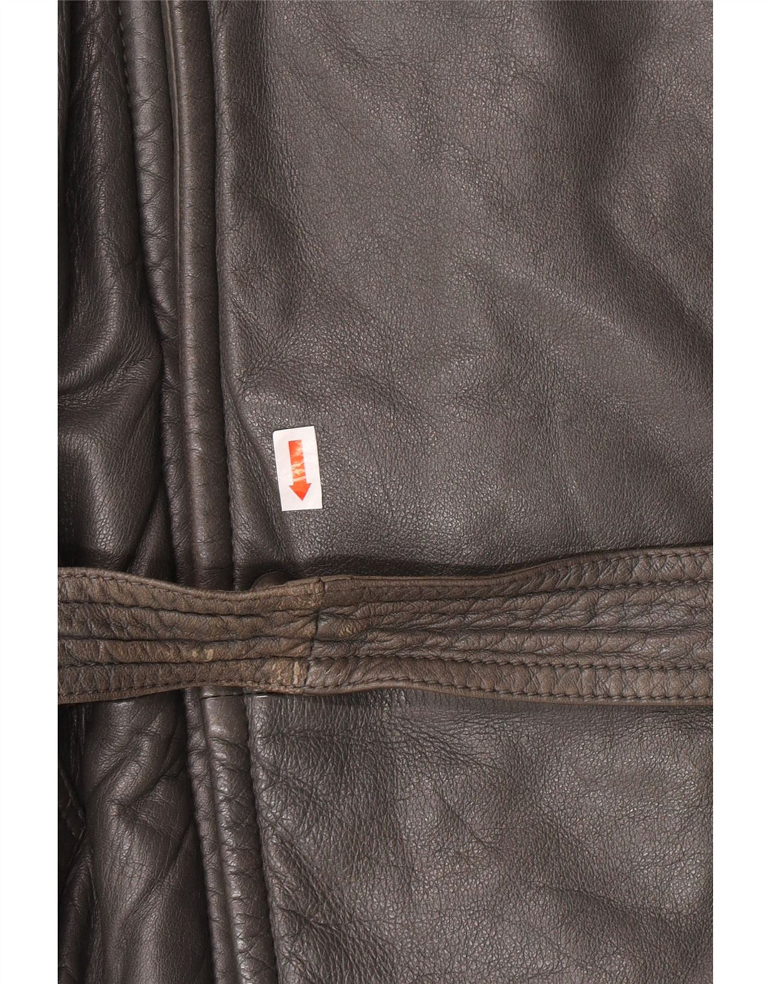 DRESSCO Mens Leather Coat IT 54 2XL Grey Leather