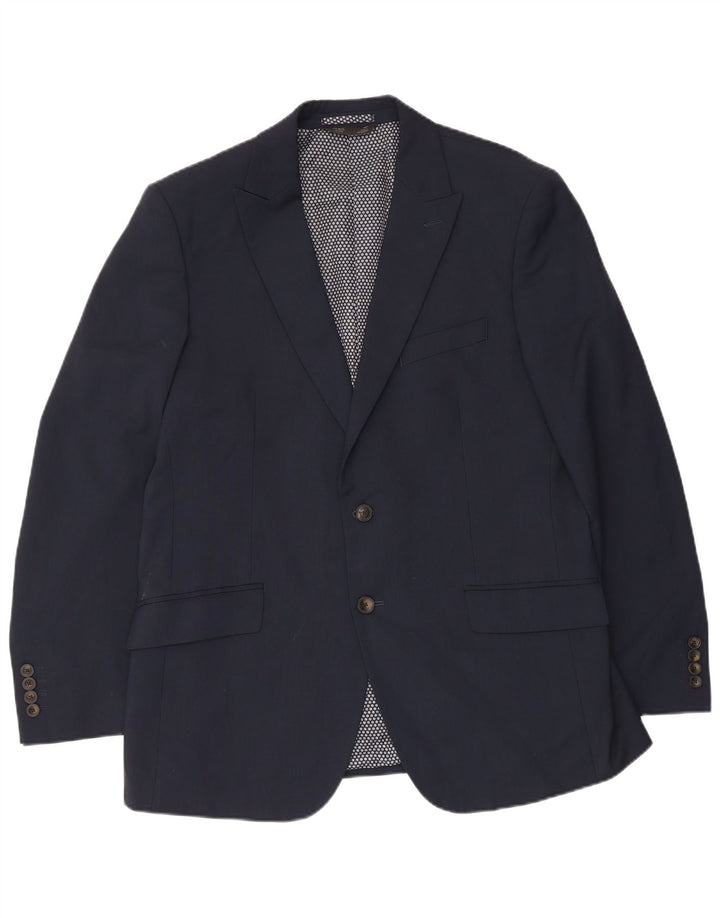 MARKS & SPENCER Mens 2 Button Blazer Jacket UK 42 Large Navy Blue