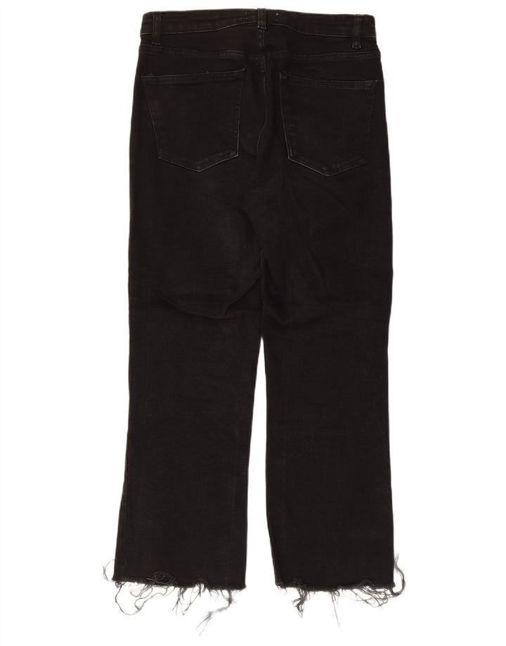Zara Womens High Waist Cropped Jeans EU 40 Medium W30 L25 Black