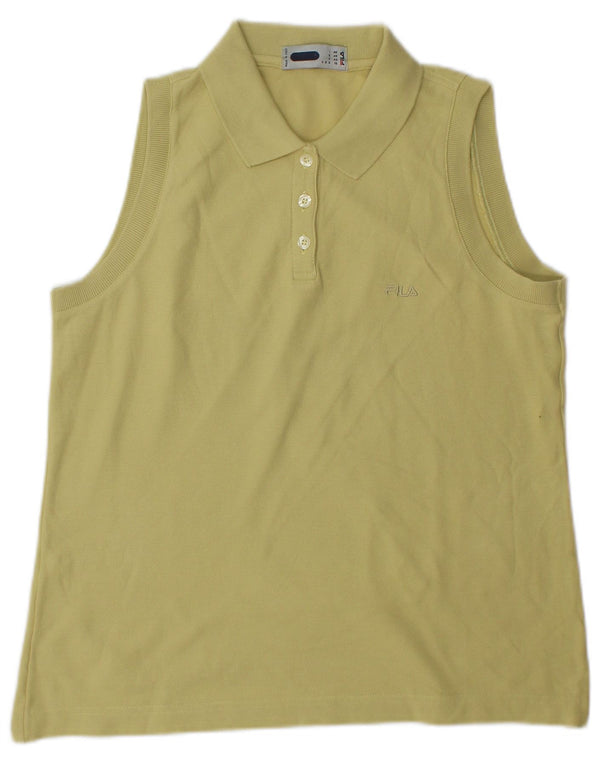 Fila Womens Sleeveless Polo shirt IT 46 Large Green Cotton