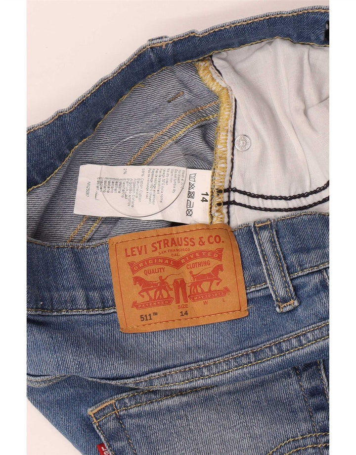 Levi's Boys 511 Slim Denim Shorts 13-14 Years W26 Blue Cotton