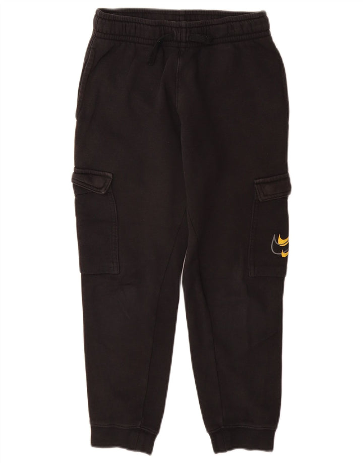 NIKE Boys Graphic Cargo Tracksuit Trousers Joggers 8-9 Years Small Black