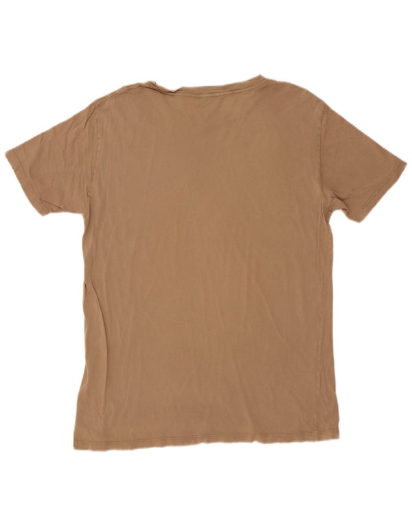 Replay Mens T-Shirt Top Large Beige Cotton