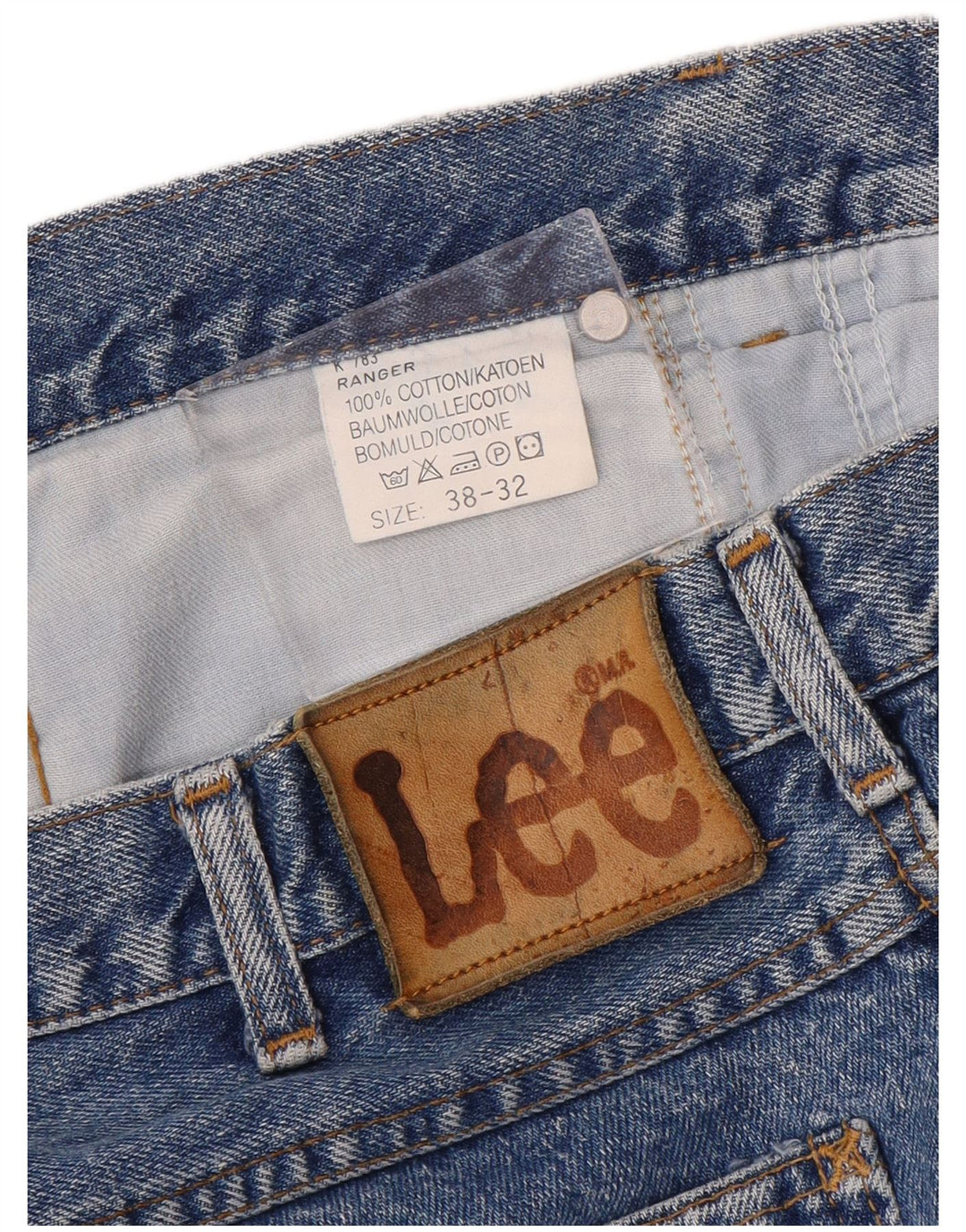 Lee Mens Ranger Straight Jeans W38 L32 Blue Cotton