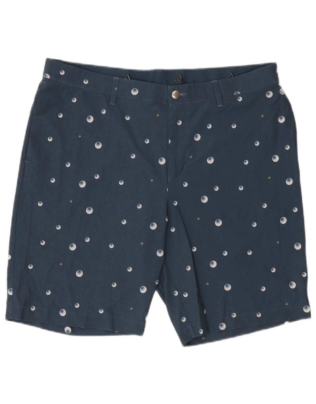 Adidas Mens Chino Shorts W36 Large Navy Blue Spotted Polyester