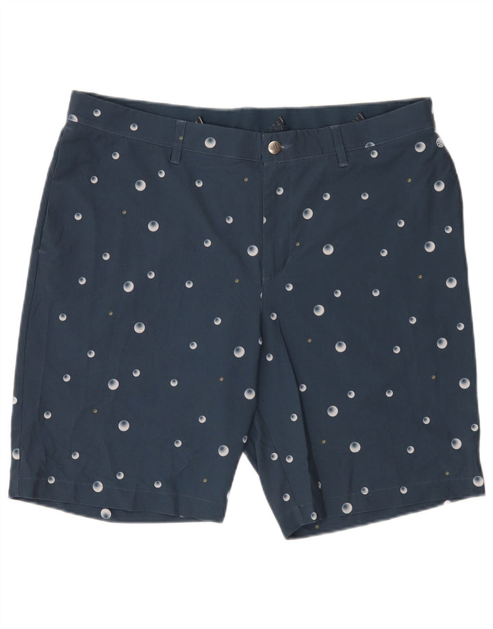 Adidas Mens Chino Shorts W36 Large Navy Blue Spotted Polyester