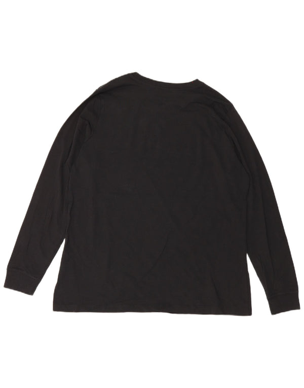 Nike Womens Graphic Top Long Sleeve UK 18 XL Black Cotton