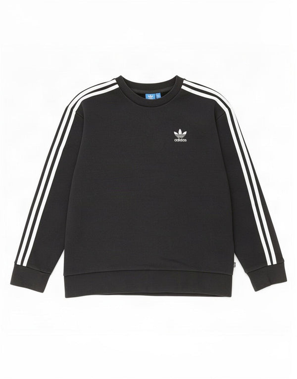 Adidas Womens Oversized Sweatshirt Jumper UK 8 Small Black Cotton
