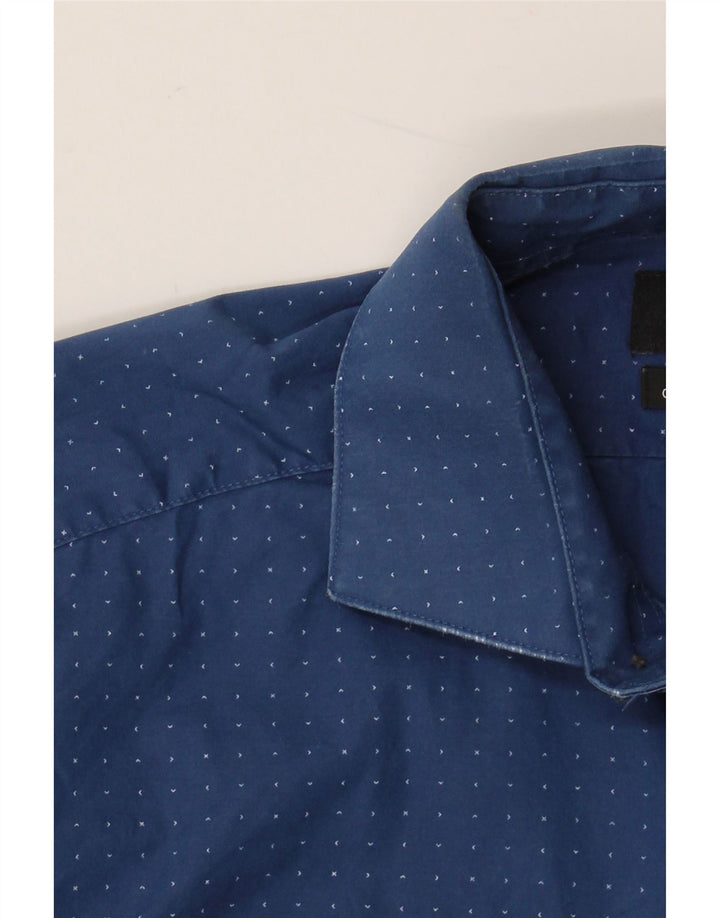 CALVIN KLEIN JEANS Mens Shirt Size 33/32 15 1/2 Medium Blue Spotted