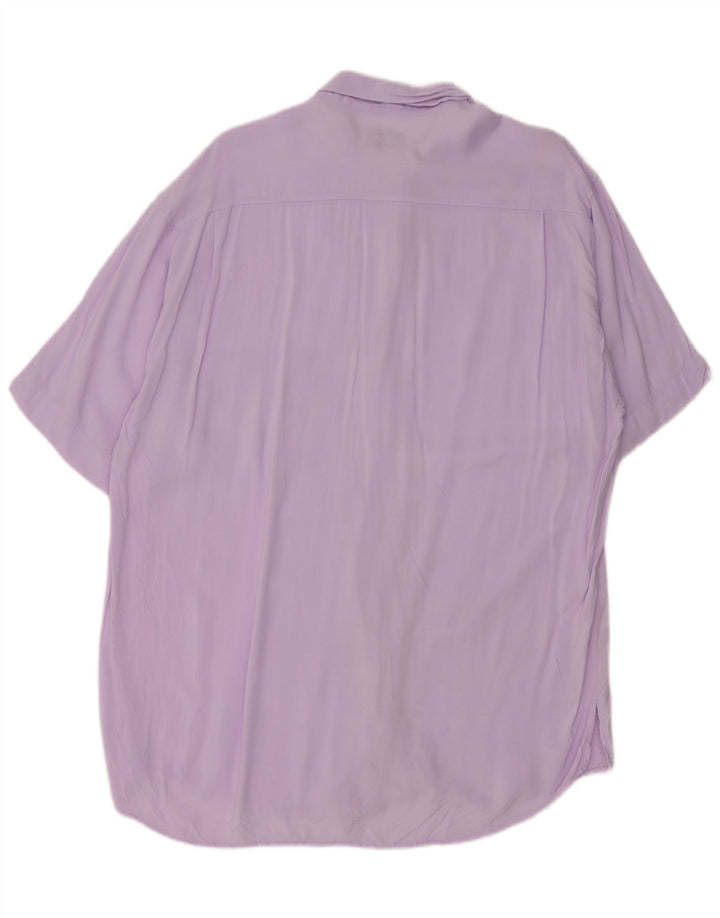 Stefanel Mens Short Sleeve Shirt Large Purple Viscose
