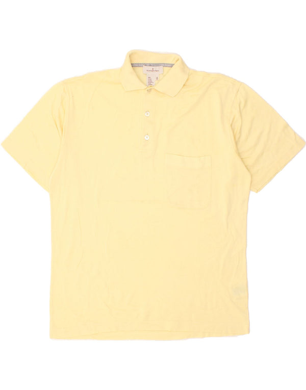 ERMENEGILDO ZEGNA Mens Polo Shirt IT 50 Medium Yellow Cotton