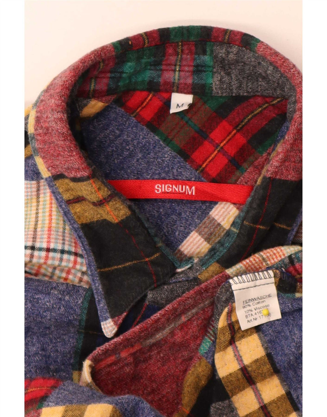 Signum Mens Flannel Shirt Medium Multicoloured Check Cotton