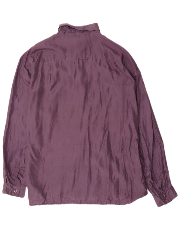 Vintage Mens Shirt Size 43/44 Large Purple Silk