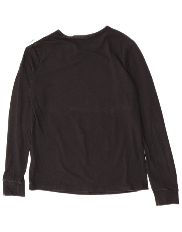 Adidas Womens Top Long Sleeve UK 10 Small Black Cotton