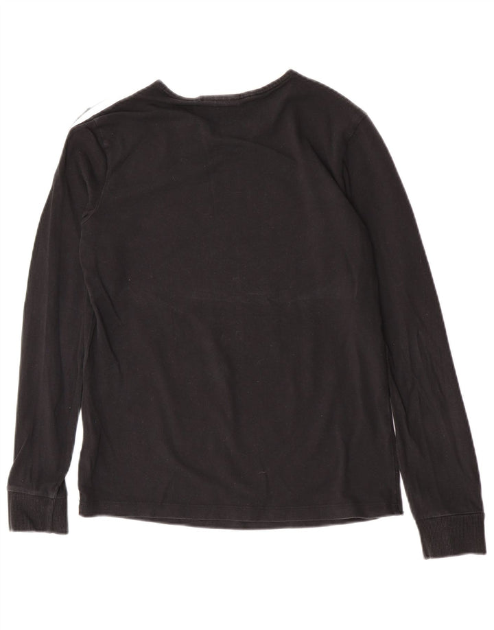 Adidas Womens Top Long Sleeve UK 10 Small Black Cotton