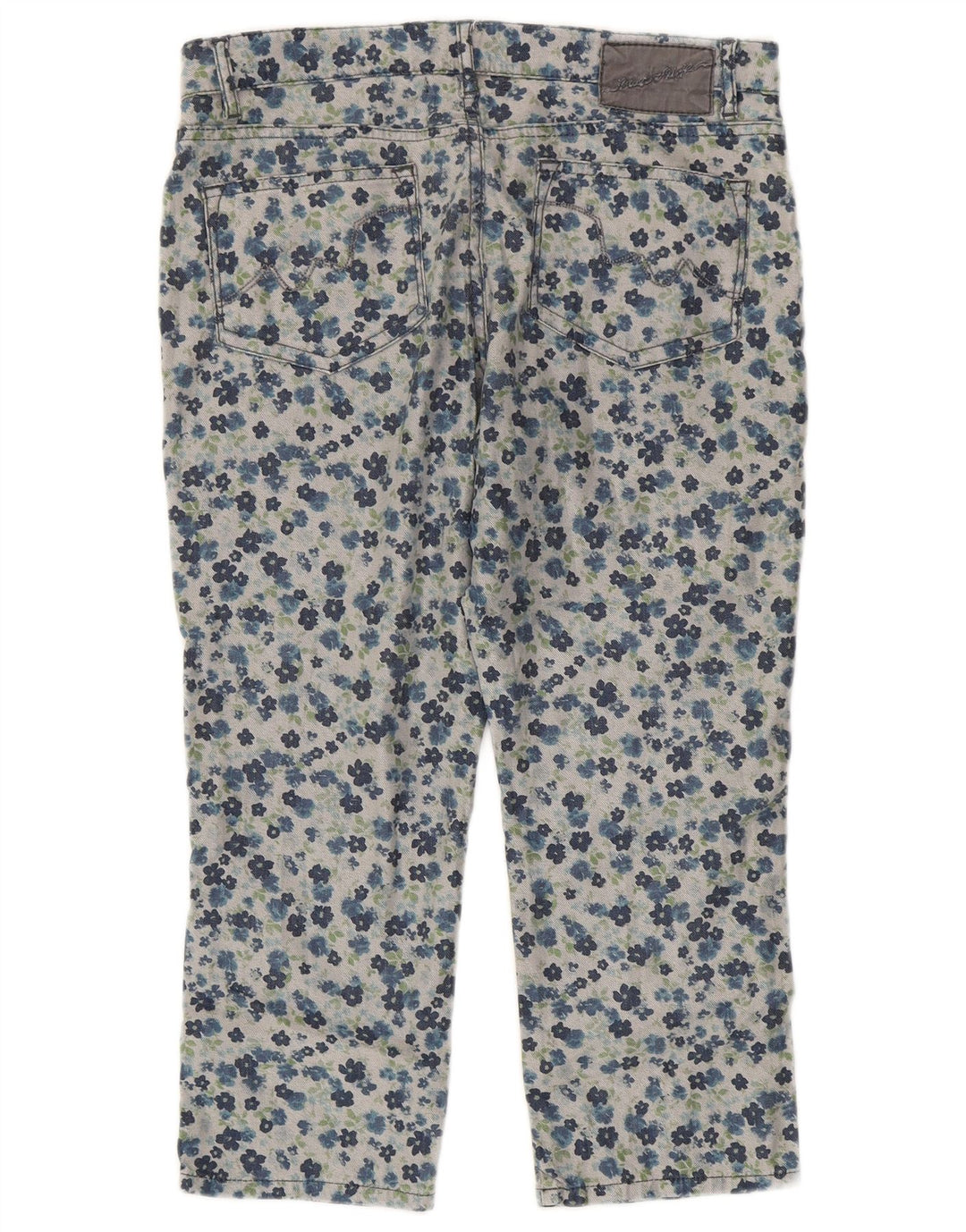 White Stuff Womens Capri Jeans UK 12 Medium W30 L21 Grey Floral Cotton