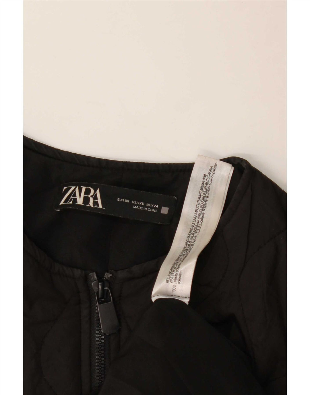 Zara Womens Oversized Padded Jacket UK 6 XS Black Polyester