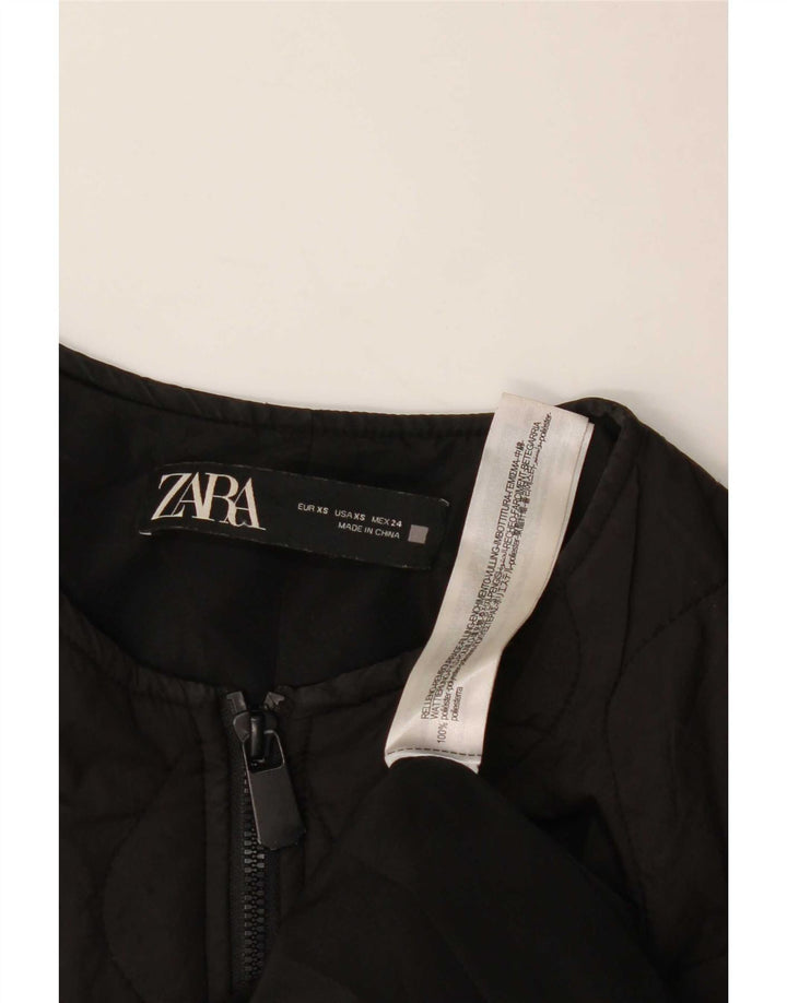 Zara Womens Oversized Padded Jacket UK 6 XS Black Polyester