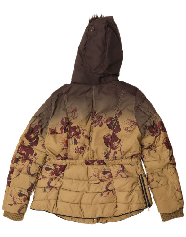 Desigual Womens Oversized Graphic Padded Jacket EU 46 XL Multicoloured