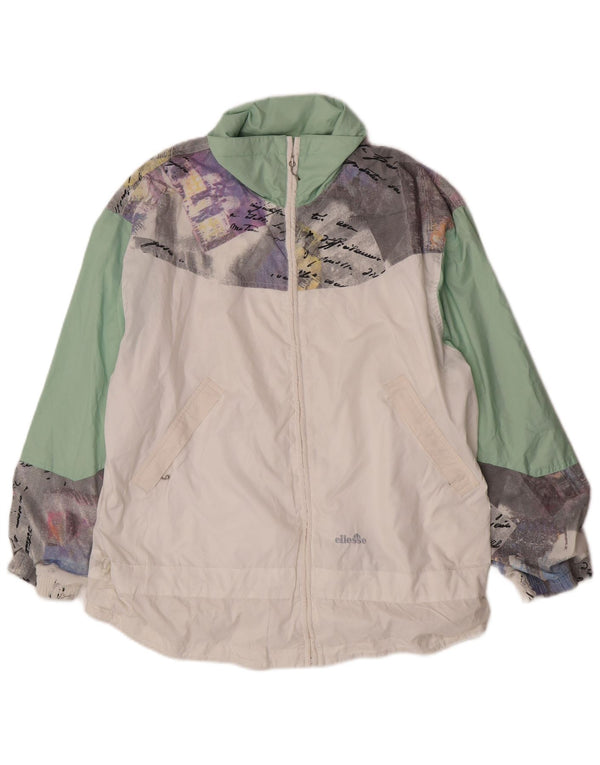 Ellesse Mens Tracksuit Top Jacket IT 46 Small White Colourblock Polyester