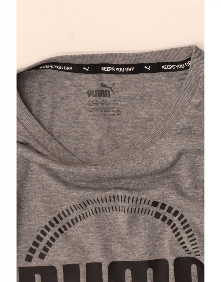 Puma Boys Graphic T-Shirt Top 15-16 Years Grey
