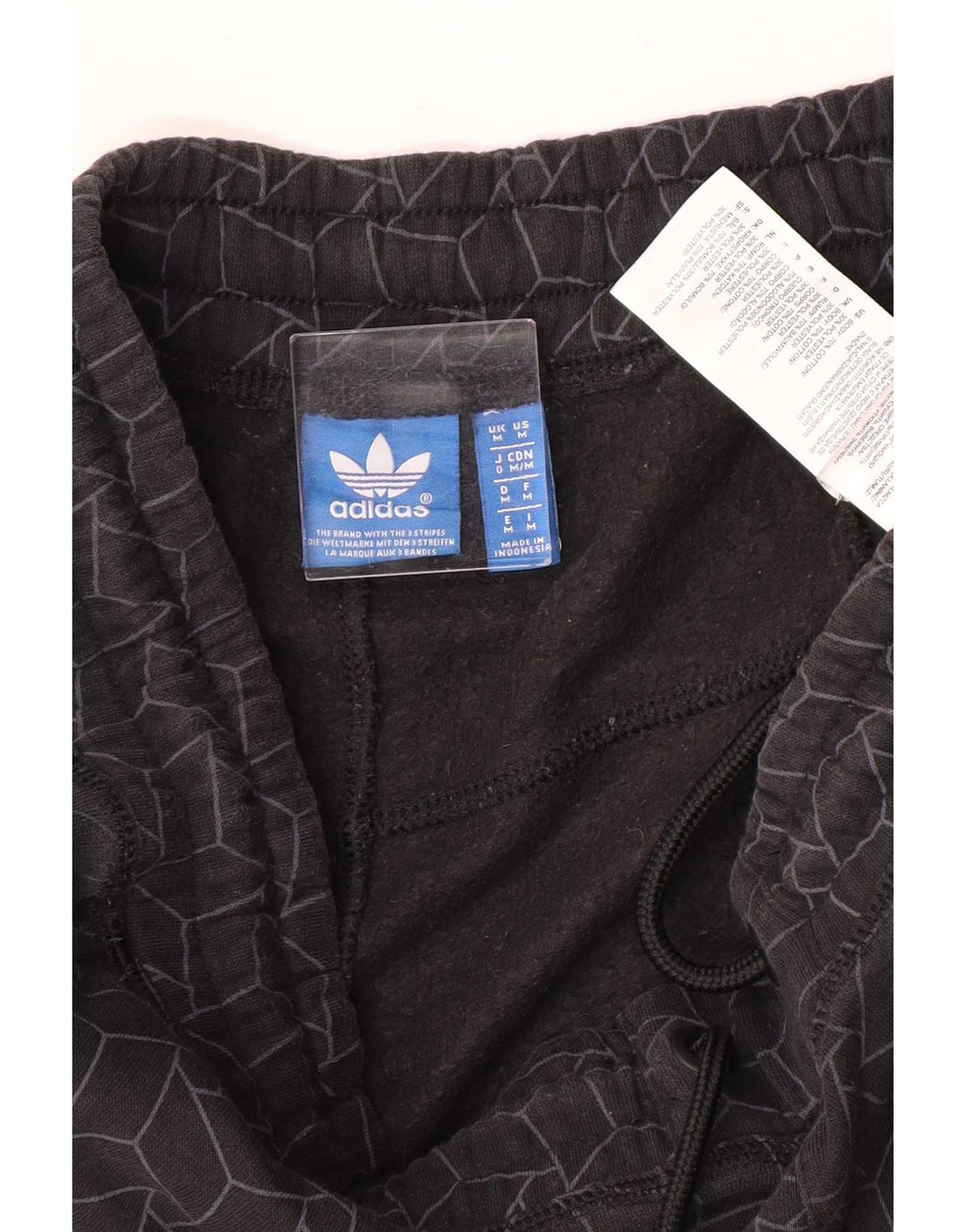 Adidas Mens Tracksuit Trousers Joggers Medium Grey Geometric Cotton