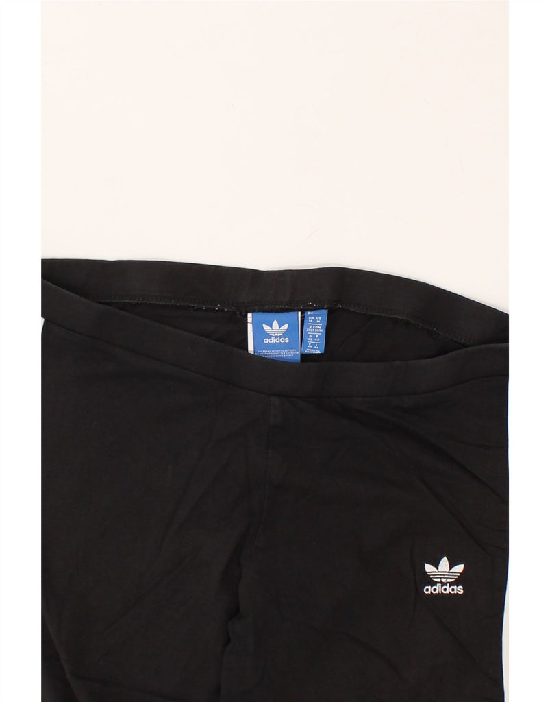 ADIDAS Womens Leggings UK 14 Large  Black Cotton | Vintage Adidas | Thrift | Second-Hand Adidas | Used Clothing | Messina Hembry 