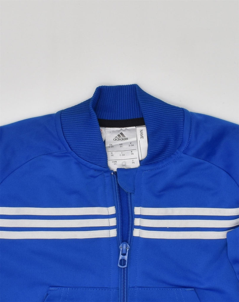 ADIDAS Boys Graphic Tracksuit Top Jacket 2-3 Years Blue Polyester | Vintage Adidas | Thrift | Second-Hand Adidas | Used Clothing | Messina Hembry 