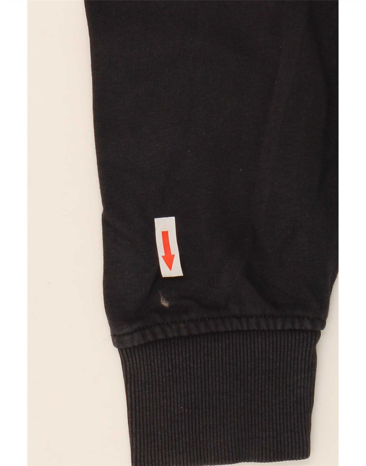 Penguin Mens Tracksuit Top Jacket Small Black Colourblock Cotton